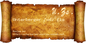 Unterberger Zsófia névjegykártya